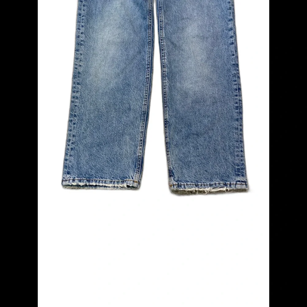 Zara 90s High Rise Relaxed Ankle Straight Leg Rigid Jeans Button Fly Size 4